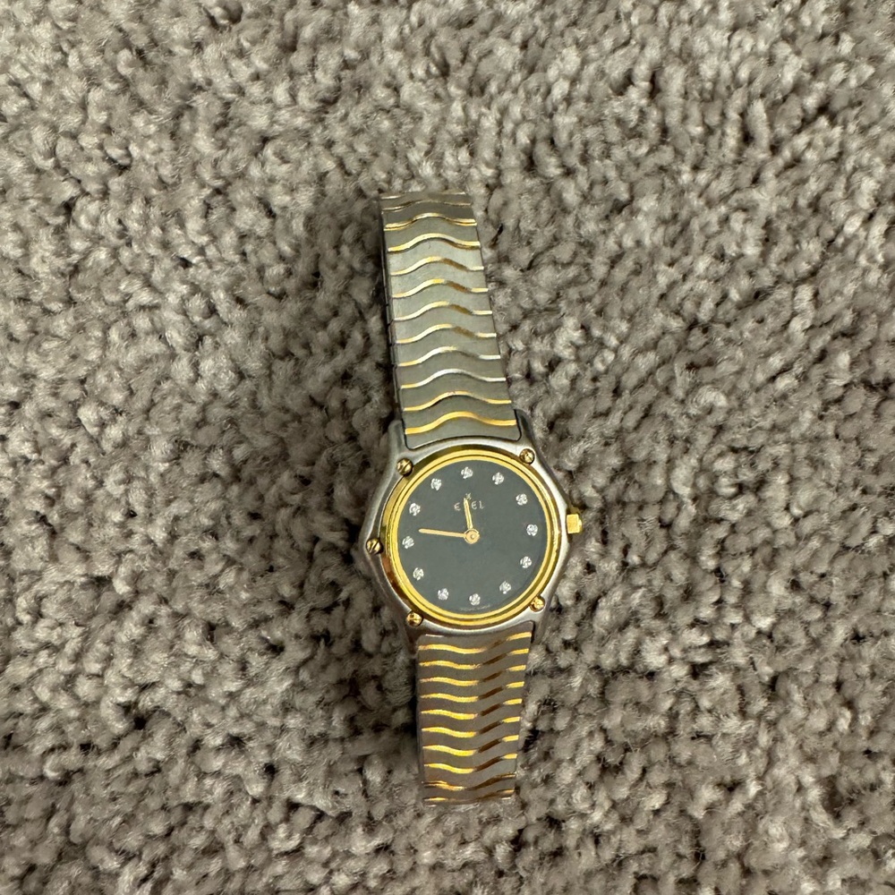 Ebel diamond, stainless steel and gold watch.